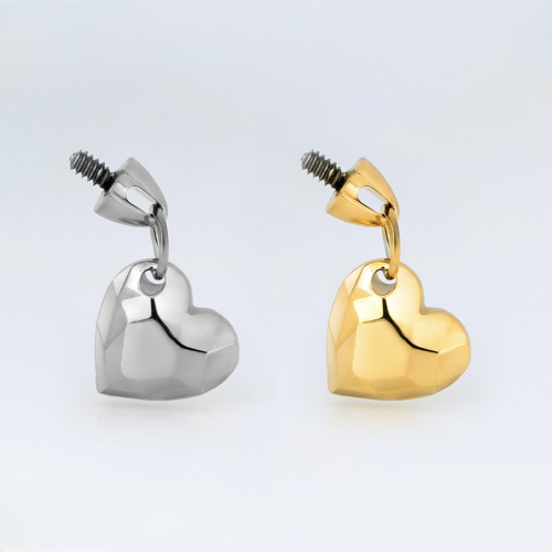 Накрутка с подвеской Сердце Gold 1.2 мм фото 2